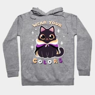 Nonbinary LGBT Pride Cat - Kawaii Rainbow Kitty - Wear your colors Hoodie